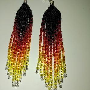 Handmade fishhook dangle earrings